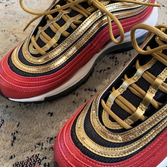 Nike Air Max 97 'Gold Sequin' Sneakers - Picture 4 of 11